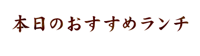 本日のおすすめランチ