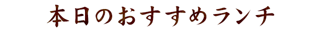 本日のおすすめランチ